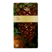 Christmas Pinecone Gift Tag Label