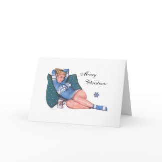 Christmas Pinup Card card