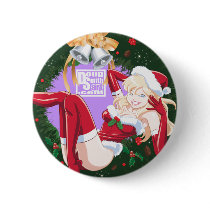 Christmas Pinup girl Button by Artboy0630 Christmas Pinup girl Button