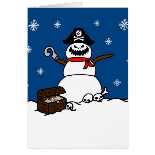 Christmas Pirate Snowman Greeting Card Zazzle