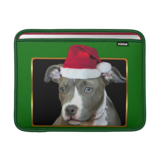 Christmas pitbull dog MacBook air sleeves