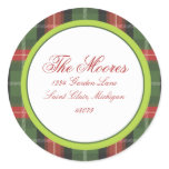 Christmas Plaid Address Label stickers