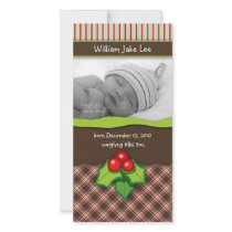 Christmas Plaid Baby Photo Card announcement photo cards by spacards Christmas Plaid Baby Photo Card announcement photo cards