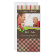 Christmas Plaid Family Photo Card couple photo cards