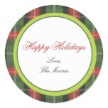 Christmas Plaid Gift Seal stickers