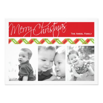 Christmas Plaid  |  Holiday 3 Photo Card