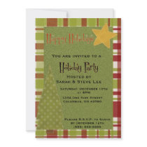 Christmas Plaid Personalized Invitation