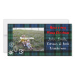 Christmas Plaid Photocard Custom Photo Card