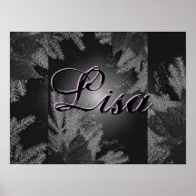 Christmas Poinsettia Black And Grey Lisa Poster