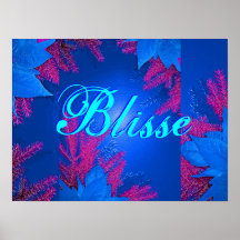 Christmas Poinsettia Blue Delight Blisse Poster