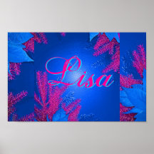 Christmas Poinsettia Blue Delight Lisa II Posters