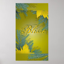 Christmas Poinsettia Gold Blisse I Print