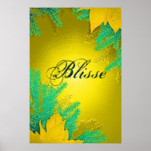 Christmas Poinsettia Gold Delight Blisse III Print