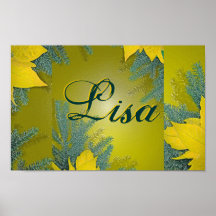 Christmas Poinsettia Gold Lisa II Poster