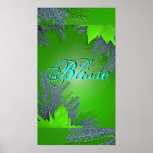 Christmas Poinsettia Green Blisse I Print