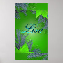 Christmas Poinsettia Green Lisa I Posters