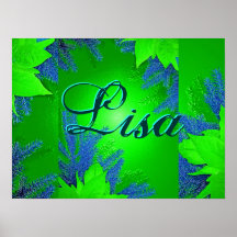 Christmas Poinsettia Green Lisa Posters
