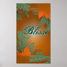 Christmas Poinsettia Orange Blisse I Poster