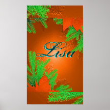 Christmas Poinsettia Orange Delight Lisa I Posters
