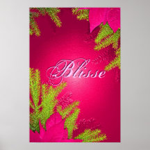 Christmas Poinsettia Pink Blisse III Posters