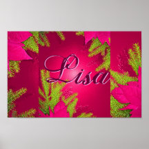 Christmas Poinsettia Pink Delight Lisa II Poster