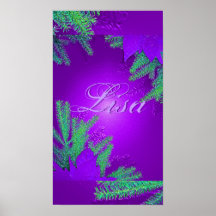 Christmas Poinsettia Purple Lisa Delight I Posters