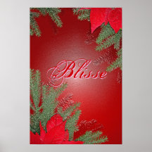 Christmas Poinsettia Red Blisse III Poster