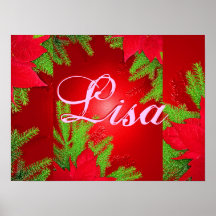 Christmas Poinsettia Red Delight Lisa Posters