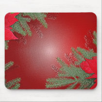 Christmas Poinsettia Red mousepads