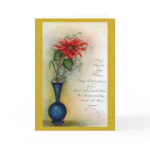 Christmas Poinsettia Vintage Art cards by LorrieM Christmas Poinsettia Vintage Art cards