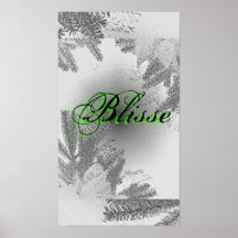 Christmas Poinsettia White And Grey Blisse Poster