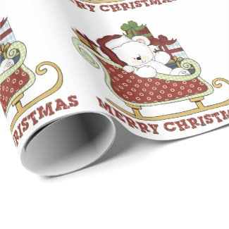 Christmas polar bear wrapping paper