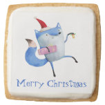 Christmas Polar Fox Square Premium Shortbread Cookie
