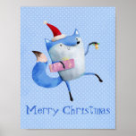 Christmas Polar Fox Poster
