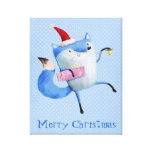 Christmas Polar Fox Stretched Canvas Prints