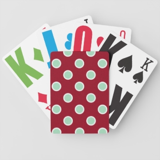 Christmas Polka Dots Large Print Playing Cards