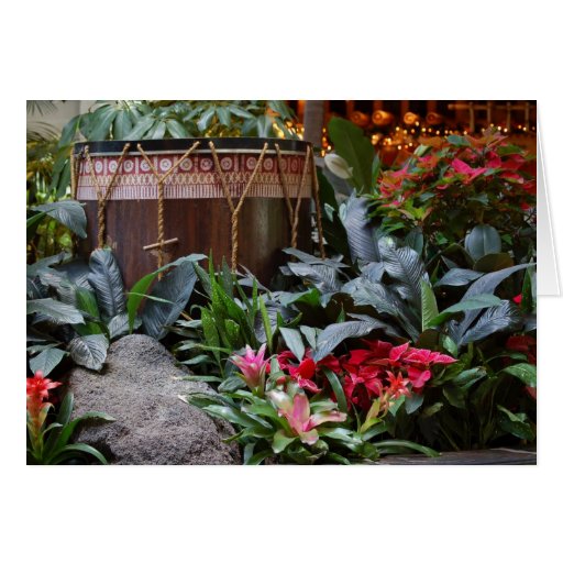 Christmas Polynesian Drum Greeting Cards