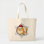 Christmas Pomeranian Canvas Bags