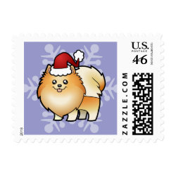 Christmas Pomeranian stamp