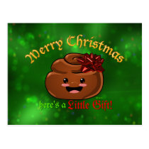 Christmas Poo Postcard postcards