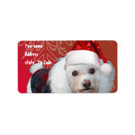 Christmas poodle address label