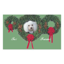 Christmas poodle gift tag stickers