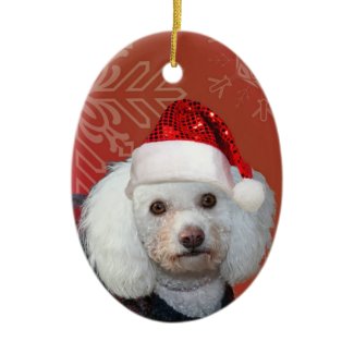 Christmas poodle ornament ornament