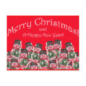 Christmas Post Card Template Chocolate Snowman postcards