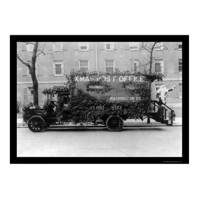 Christmas Post Office Truck 1921 Print by lc_vintagephotos