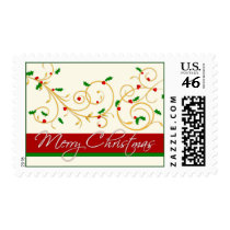 Christmas Postage - Elegant scrolls and holly