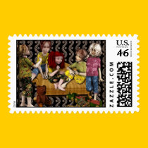 Christmas Postage Little girls-stamp stamps