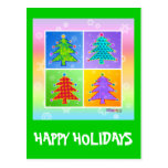 Christmas Postcard - Pop Art Christmas Trees