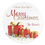 Christmas Present Customized Wine Label Round Stickers
