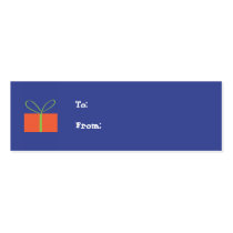 Christmas Present Gift Tag (blue) Business Card Template